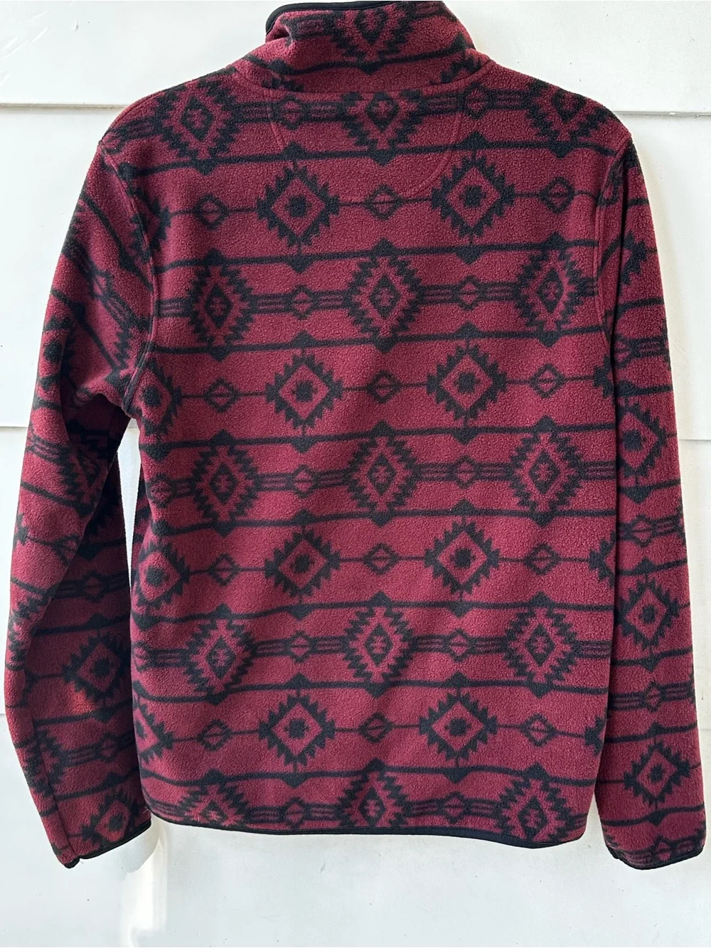 MBX Men's Burgundy Aztec Half-Zip Fleece Pullover